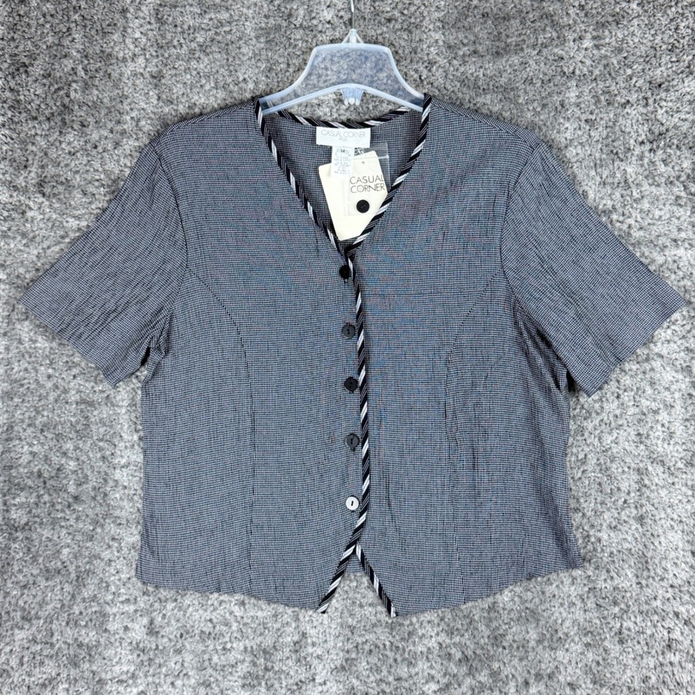 NEW Vtg Casual Corner & Co Women's Medium 2 Piece Skirt Top Set Black White USA - Picture 5 of 16